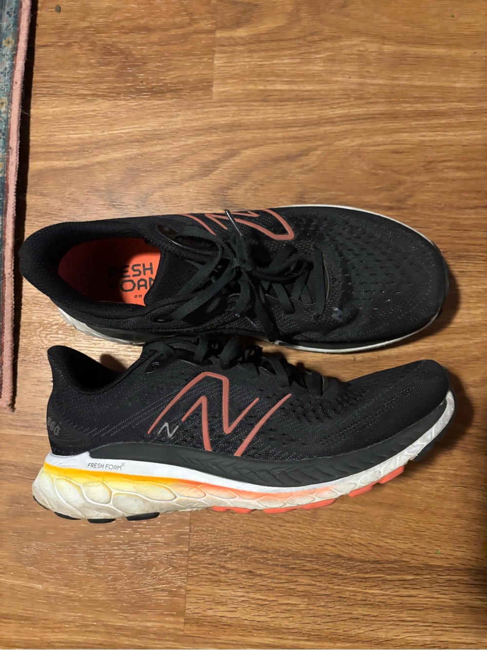 New Balance Black with Coral and Yellow Gradient Fresh Foam Sneakers